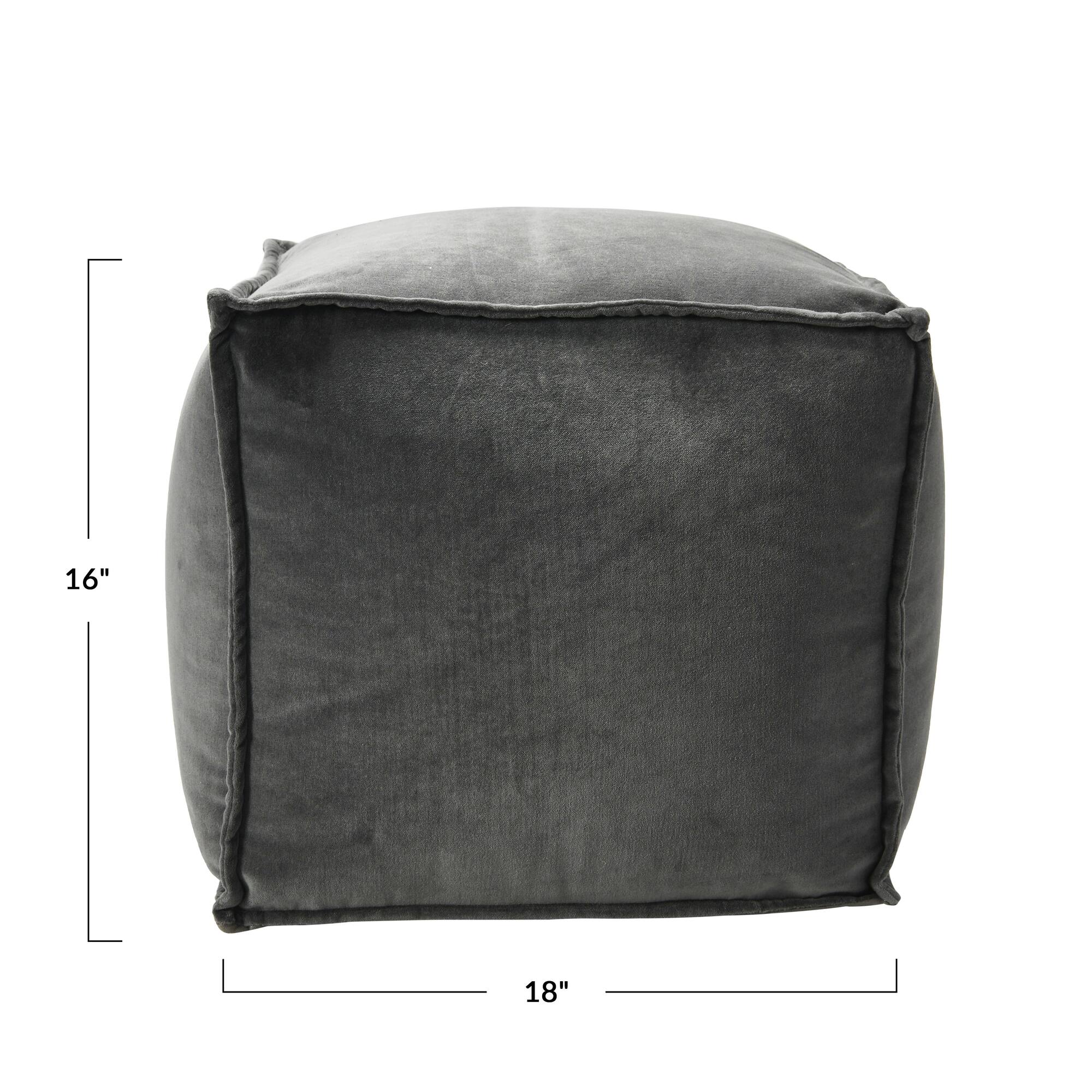 Hello Honey® 18" Modern Boho Cotton Velvet Pouf